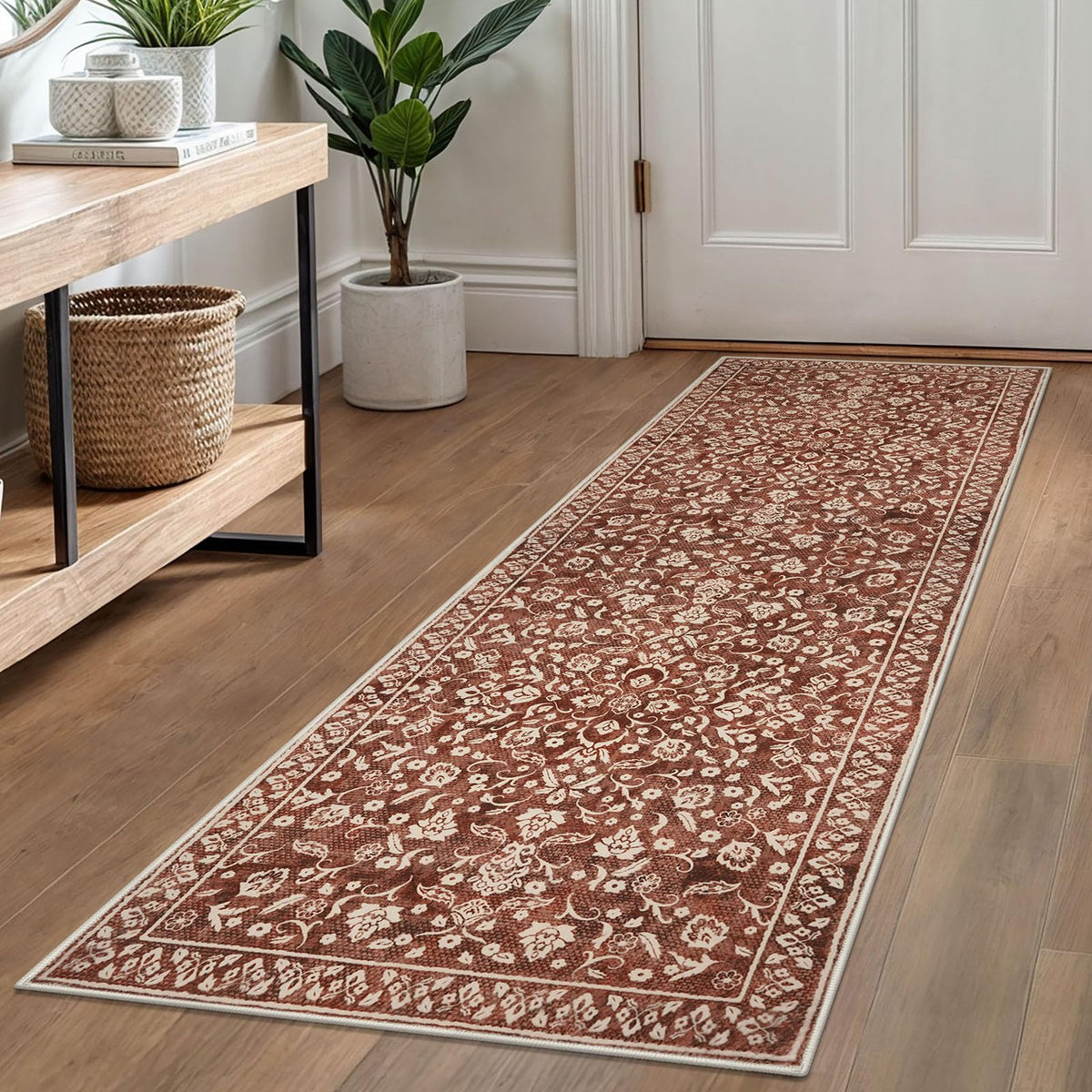 Vintage Washable Entryway Rug 2x3 Small Area Rug Non Slip Door Mat