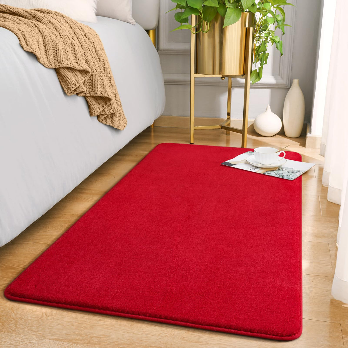 Amearea Modern Soft Hallway Runner Rug, 2x6 Feet Black Washable Runner Rugs