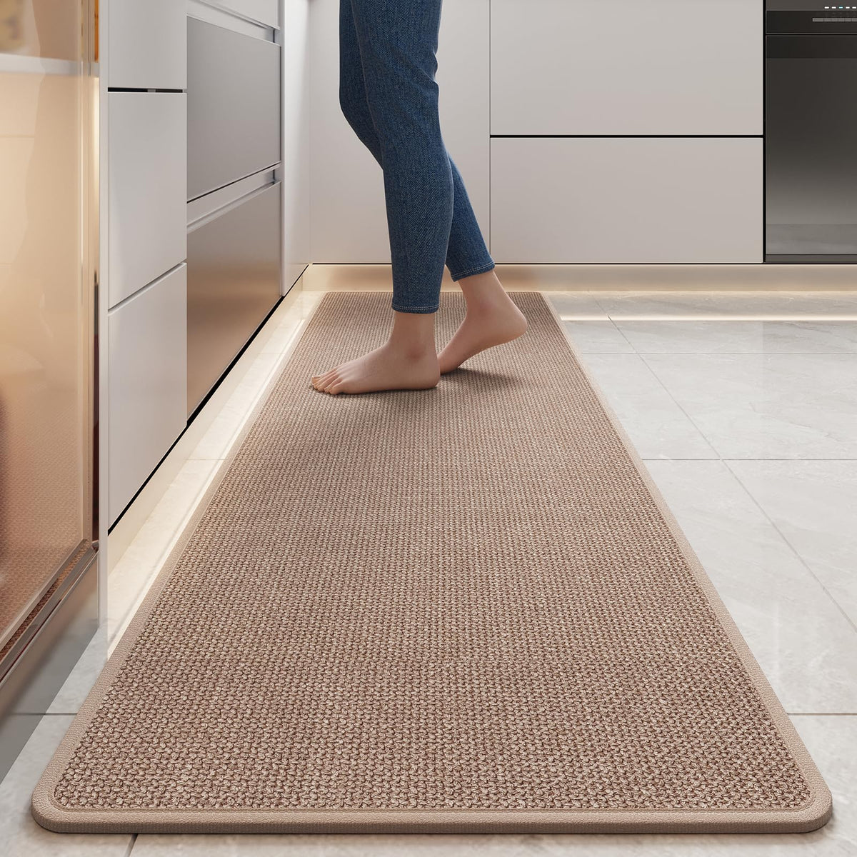 YDKGL Kitchen Rugs Kitchen Mats for Floor Non Slip Washable Brown 17"x30"