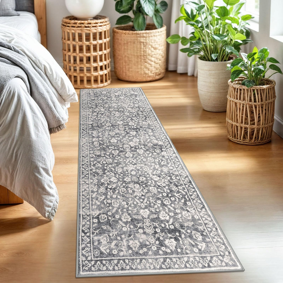 Vintage Washable Entryway Rug 2x3 Small Area Rug Non Slip Door Mat