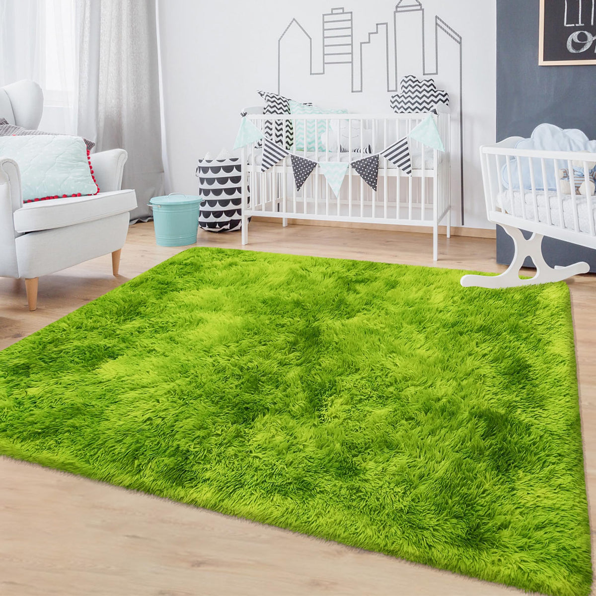 Soft Fluffy Beige Runner Rug for Bedroom, Bedside Long Rug Runner