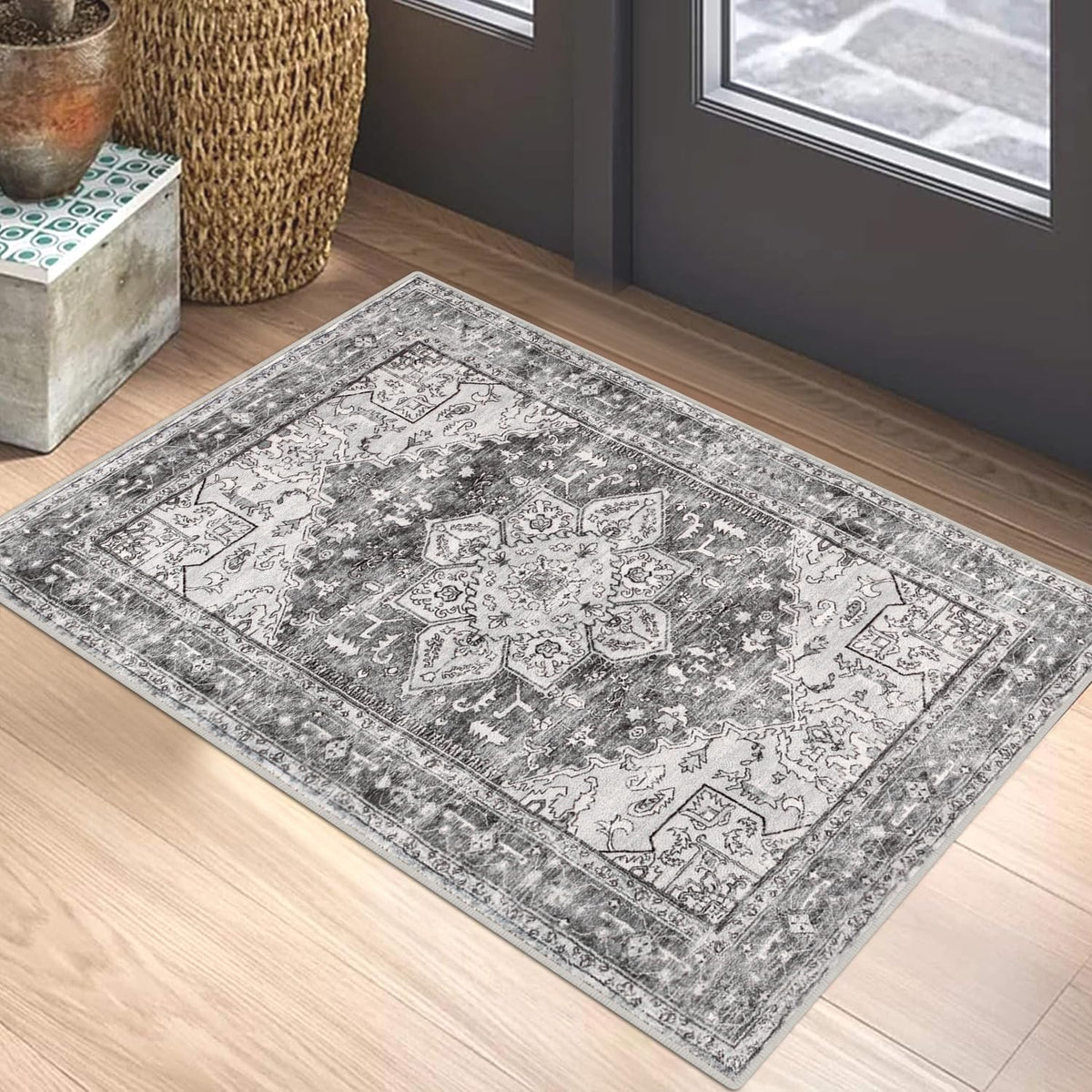 Yamaziot Washable Runner Rug, 2x8 Non-Slip Boho Vintage Hallway Kitchen Rug