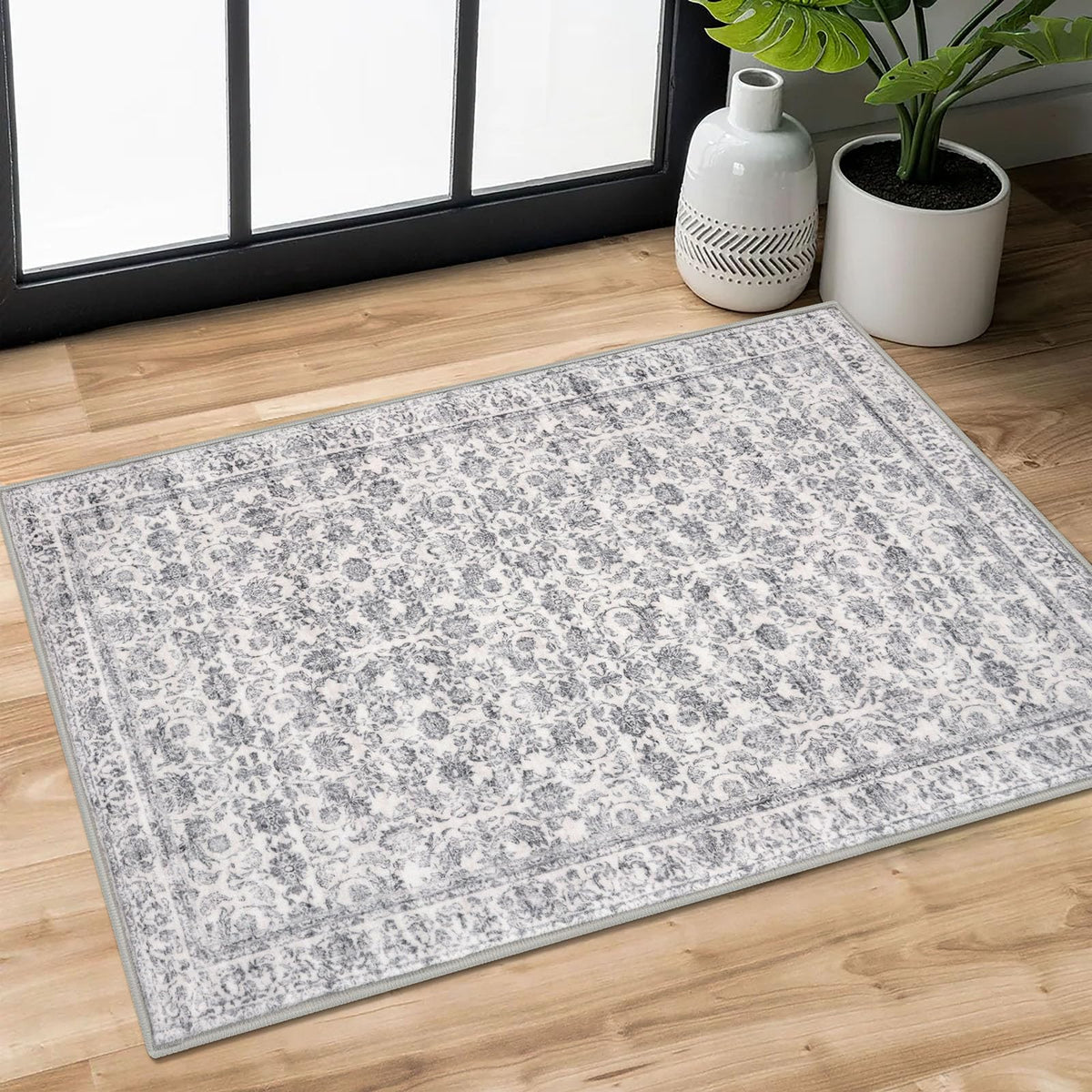 SIILOOM 2x3 Small Washable Area Rug Entryway Door Mat Indoor Kitchen Runner