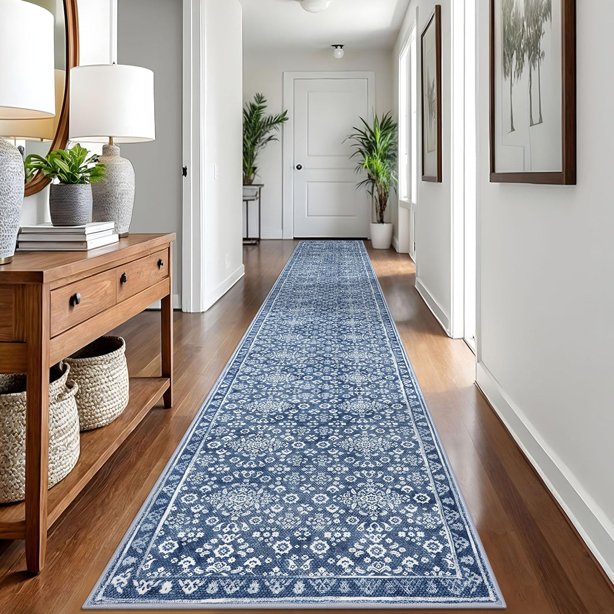 Vintage Washable Entryway Rug 2x3 Small Area Rug Non Slip Door Mat