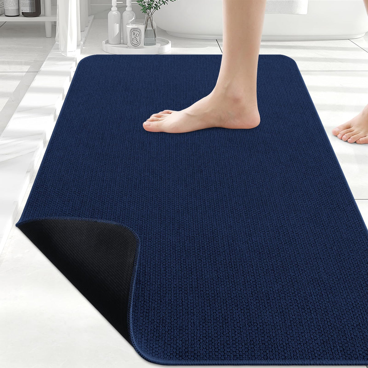 Smiry Ultra Thin Bath Mat 30X20, Non Slip Rubber Washable Bathroom Rugs