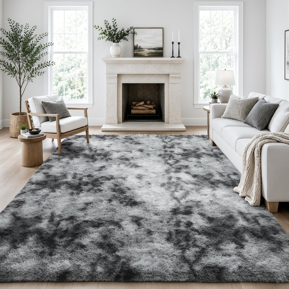 Ophanie 2x6 Washable Runner Rug for Hallway,Non-Slip Fluffy Soft Bedside Rugs, Bedroom Living Room Grey Shaggy Gray Carpet for Kids Girls Boys Dorm Nursery Home Decor Aesthetic