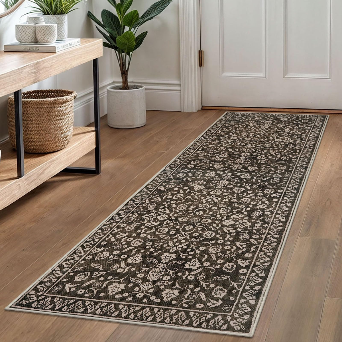 Vintage Washable Entryway Rug 2x3 Small Area Rug Non Slip Door Mat