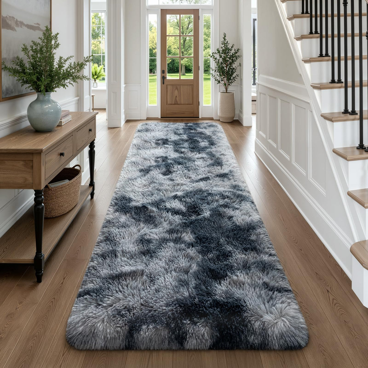 Deerhoo Runner Rugs 2x6 for Hallways Bedroom, Light Grey