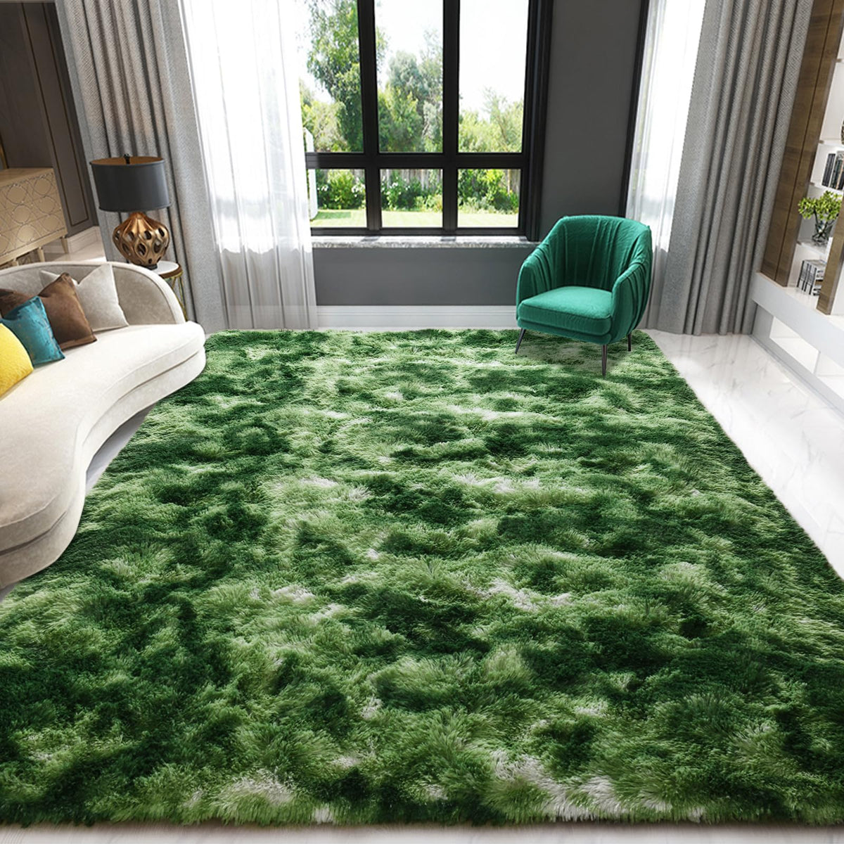 Sage Green Runner Area Rugs for Bedroom Living Room, 2x6 Feet Fluffy Bedside Rugs, Soft Shaggy Carpet Rug for Kids Room Nursery, Furry Rugs for Girls Boys Dorm Room Home Decor