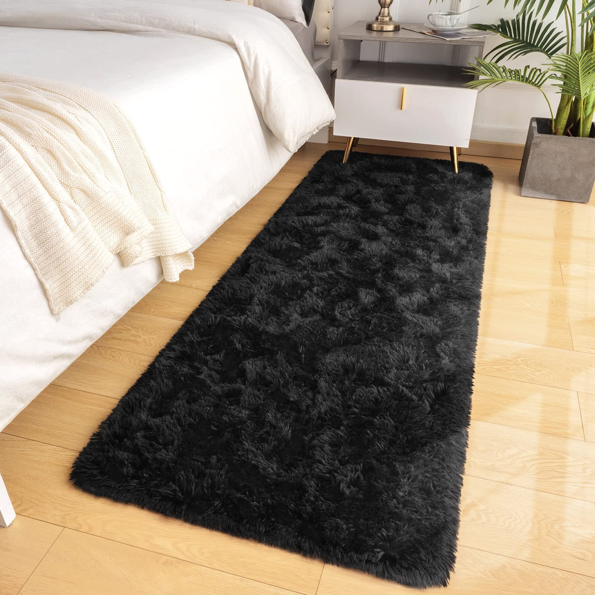 LOCHAS 2x3 Area Rugs Fluffy Living Room Carpets for Kids Bedroom, Brown