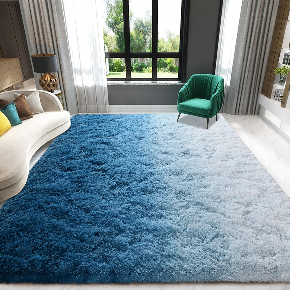 Sage Green Runner Area Rugs for Bedroom Living Room, 2x6 Feet Fluffy Bedside Rugs, Soft Shaggy Carpet Rug for Kids Room Nursery, Furry Rugs for Girls Boys Dorm Room Home Decor