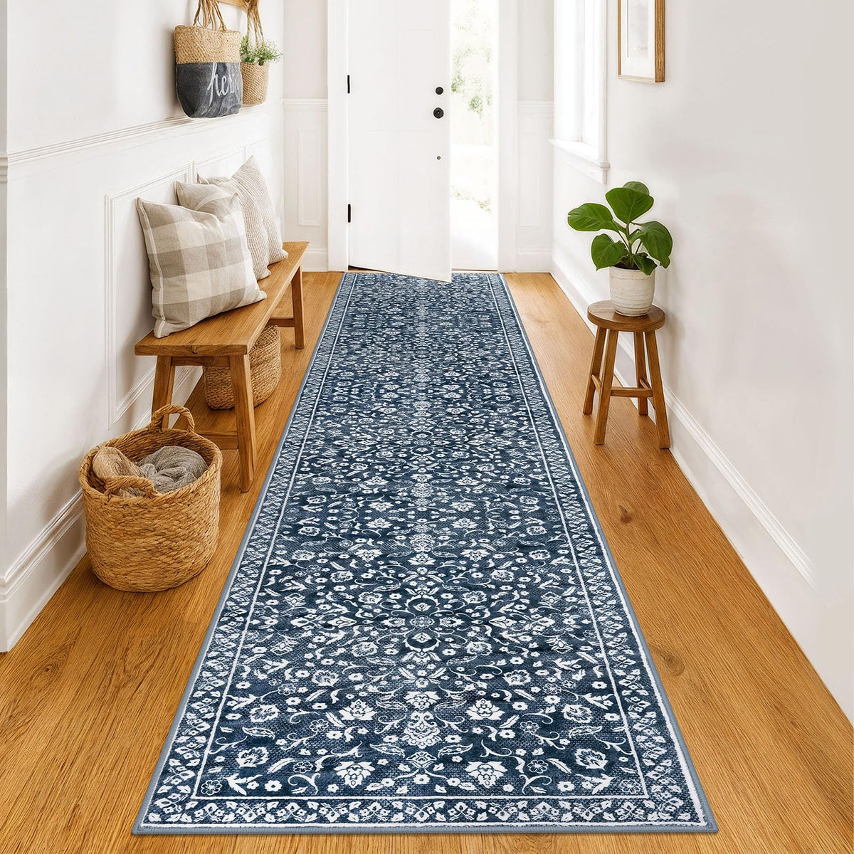 Vintage Washable Entryway Rug 2x3 Small Area Rug Non Slip Door Mat
