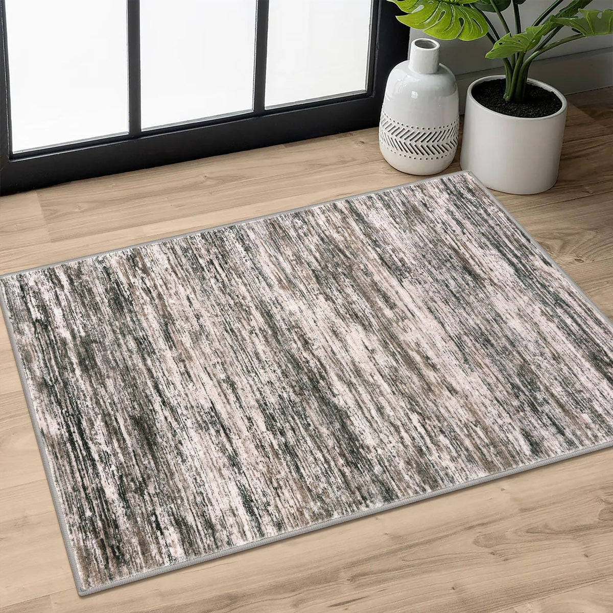 SIILOOM 3x5 Washable Area Rug Non Slip Door Mat Indoor for Entryway Bedside