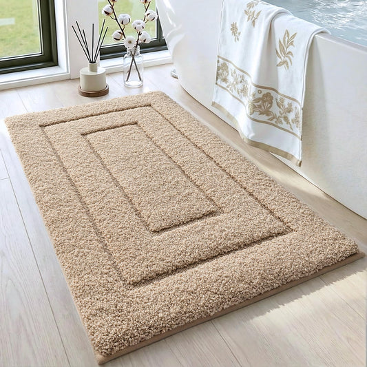 DEXI Bathroom Rugs 36x24, Non-Slip Bath Mat Soft Absorbent, Beige