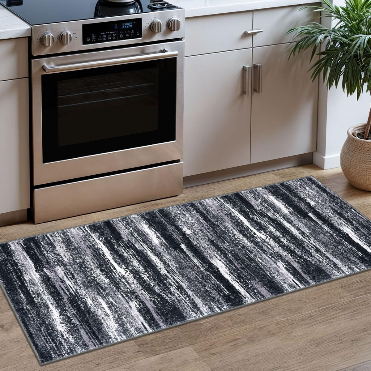 Lansny Abstract Washable 2x6 Runner Rug Non Slip Runners for Hallway