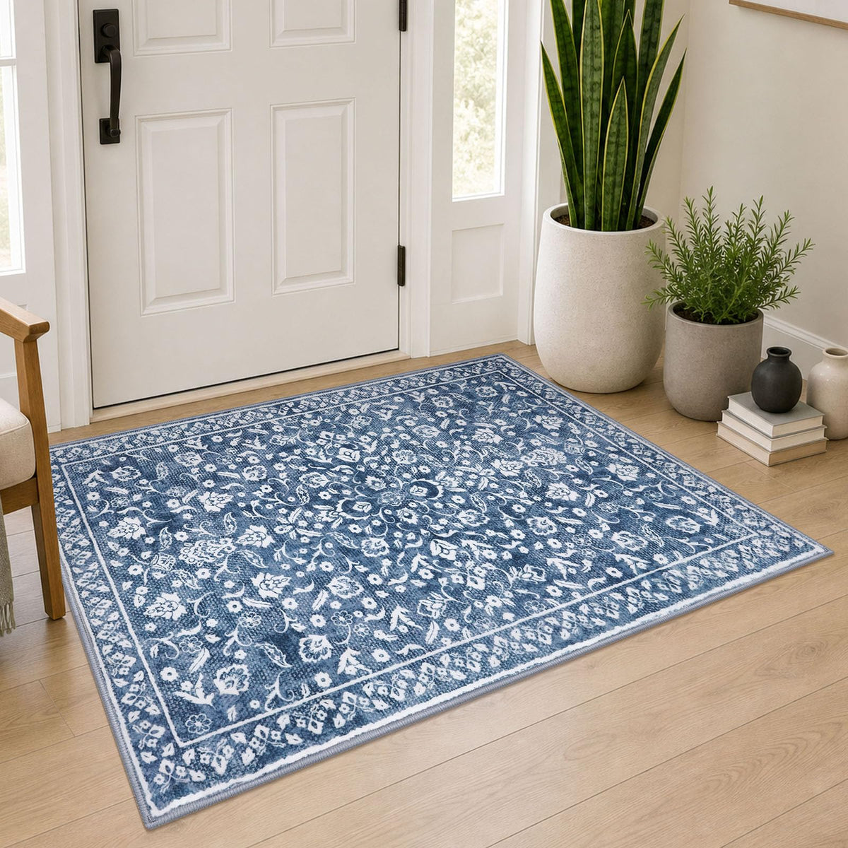 Vintage Washable Entryway Rug 2x3 Small Area Rug Non Slip Door Mat