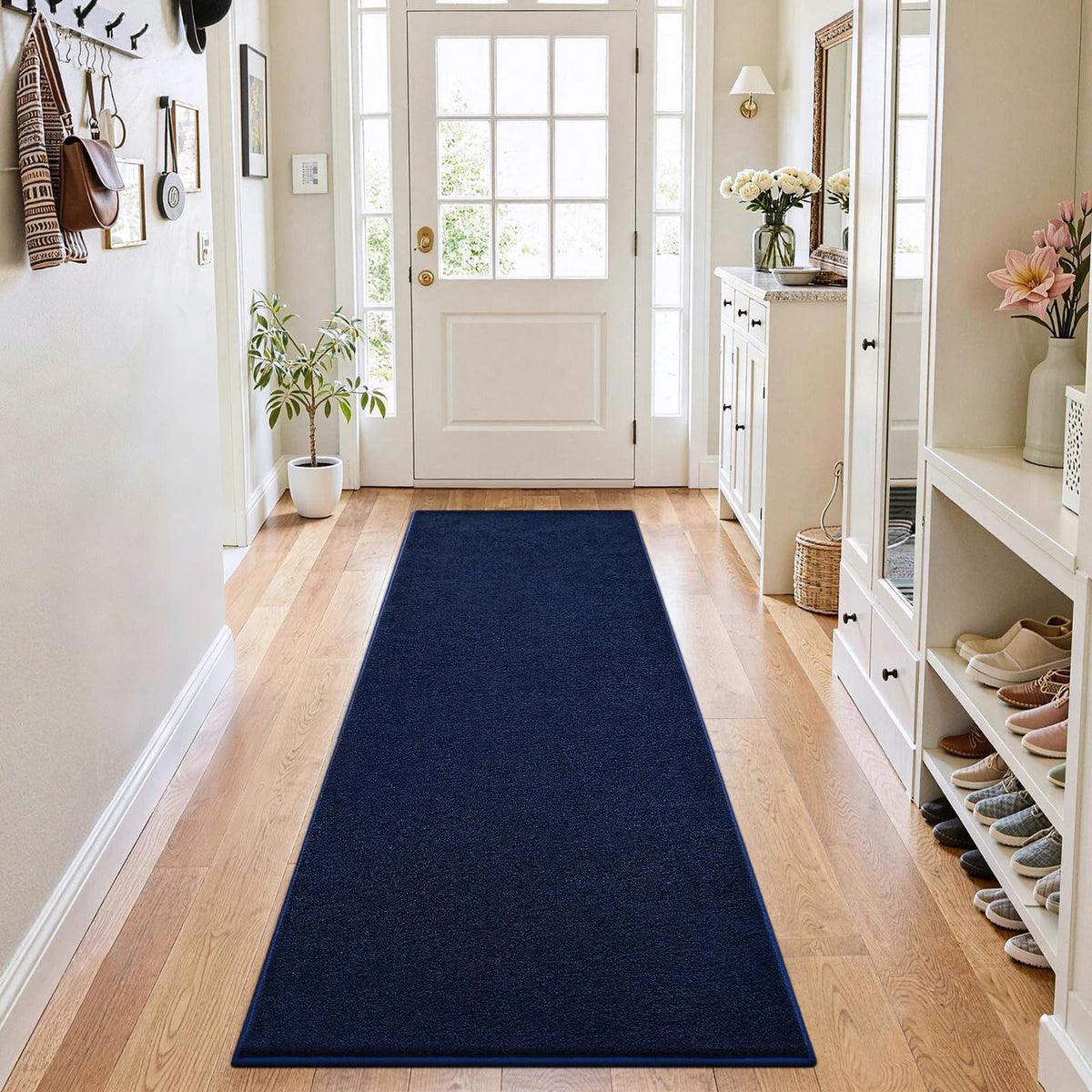 ISEAU 2x6 Soft Runner Rug for Hallway, Washable and Non-Slip, Black