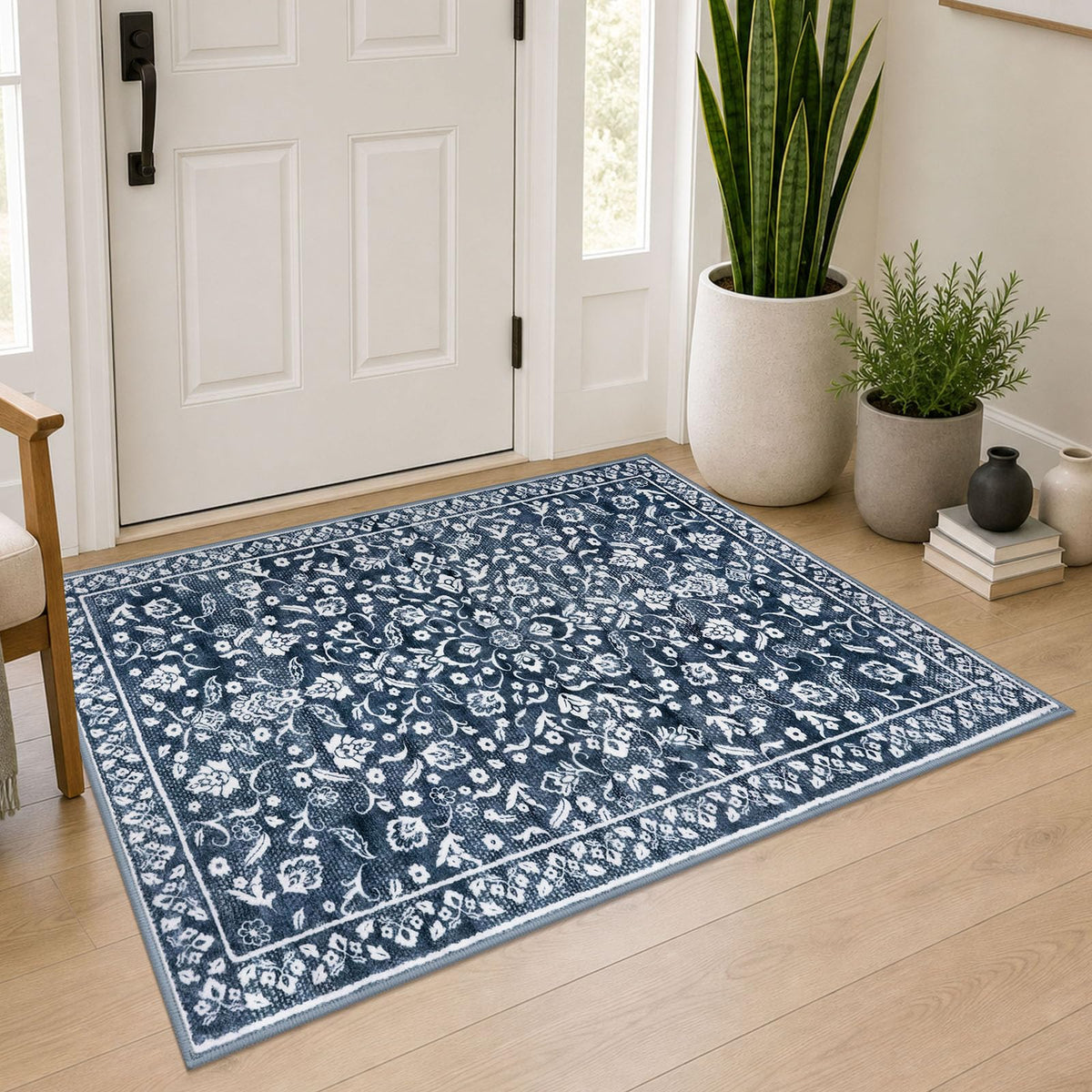 Vintage Washable Entryway Rug 2x3 Small Area Rug Non Slip Door Mat