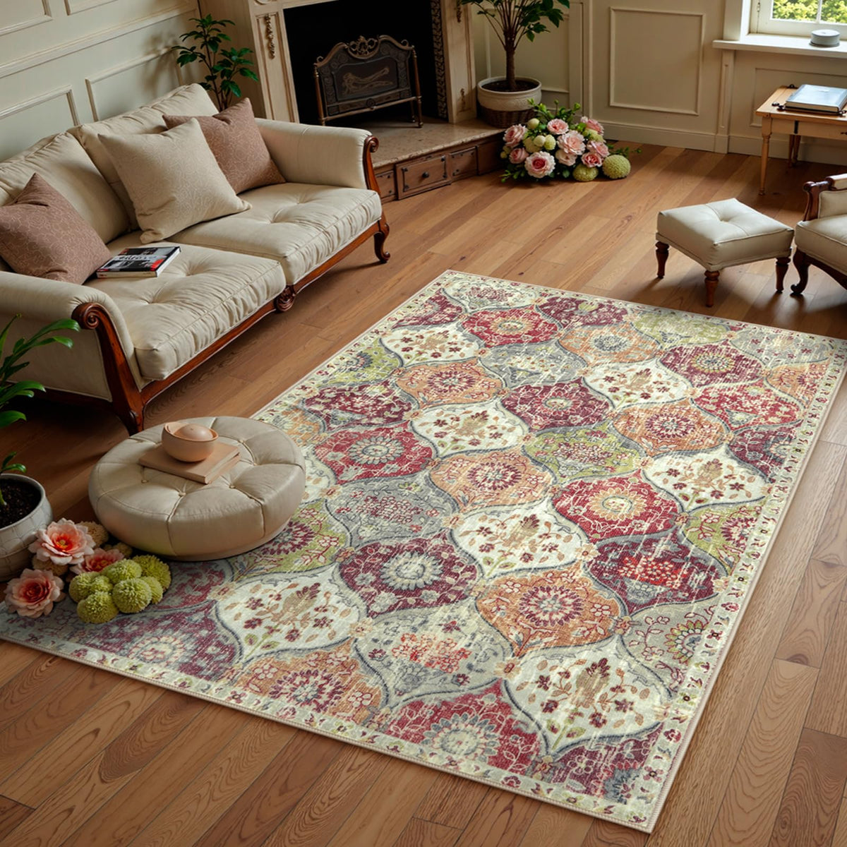Lahome Washable Rugs for Entryway, 2x3 Kitchen Rugs Non Slip Washable