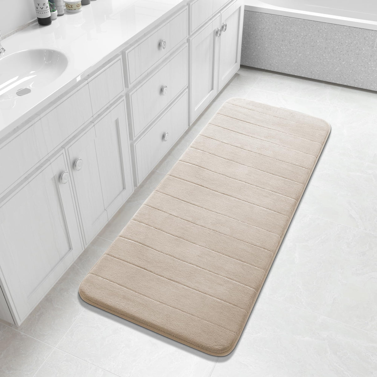 Yimobra Memory Foam Bath Mat, Super Soft & Absorbent Bathroom Rug, Grey