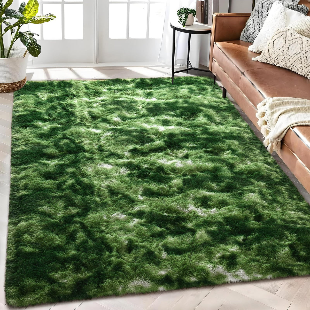 Sage Green Runner Area Rugs for Bedroom Living Room, 2x6 Feet Fluffy Bedside Rugs, Soft Shaggy Carpet Rug for Kids Room Nursery, Furry Rugs for Girls Boys Dorm Room Home Decor
