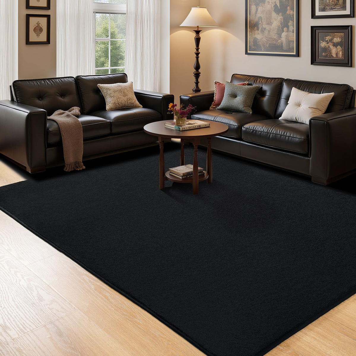HOMORE 2x3 Small Black Rug, Soft Memory Foam Rugs for Bedroom College Dorm