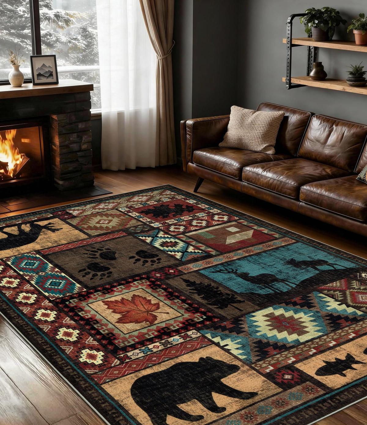 YIHOUSE Washable Rustic Cabin Runner Rug 2x6 Hallway
