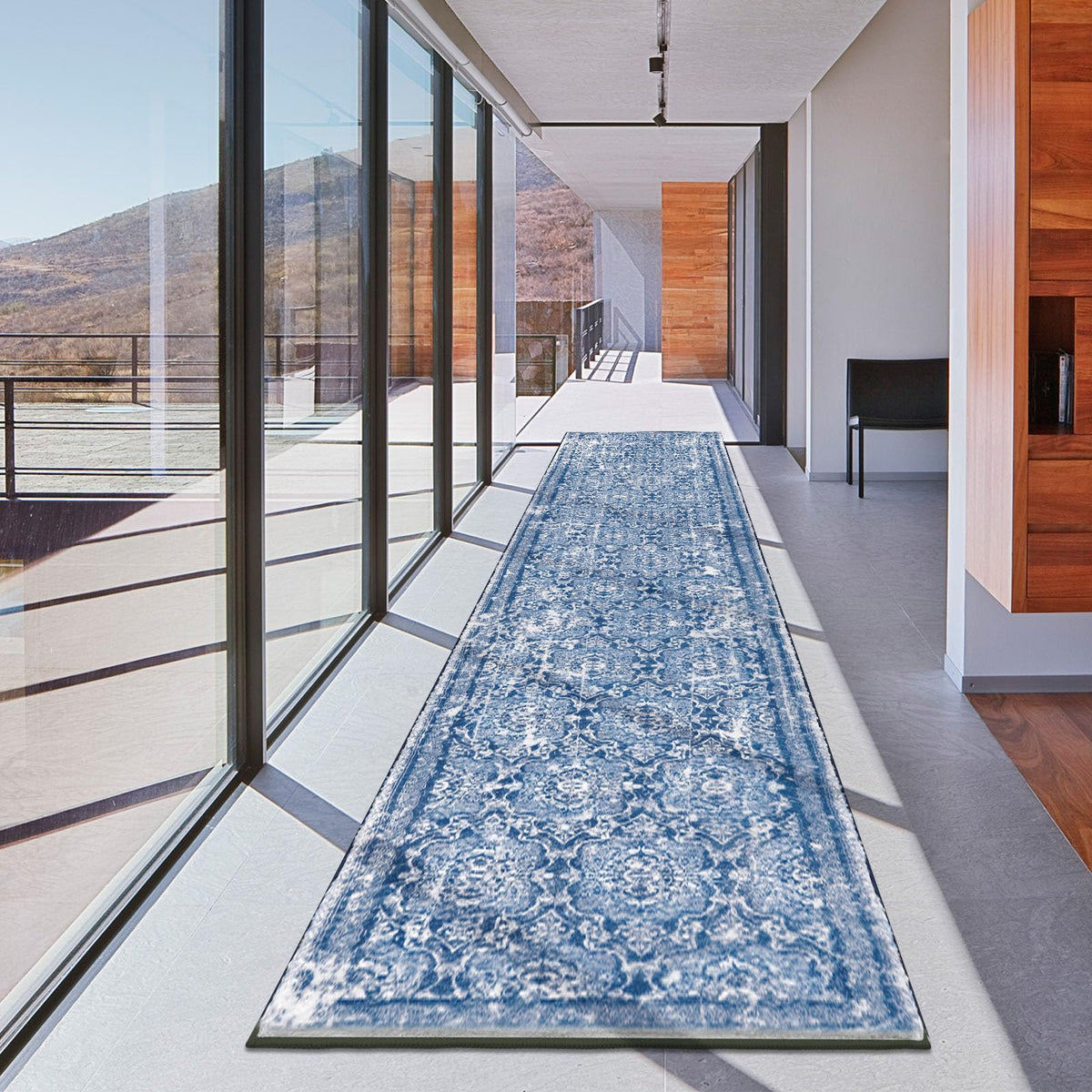 Vaukki Hallway Runner 2x6 ft, Grey Vintage Shaggy Soft Kitchen Rug