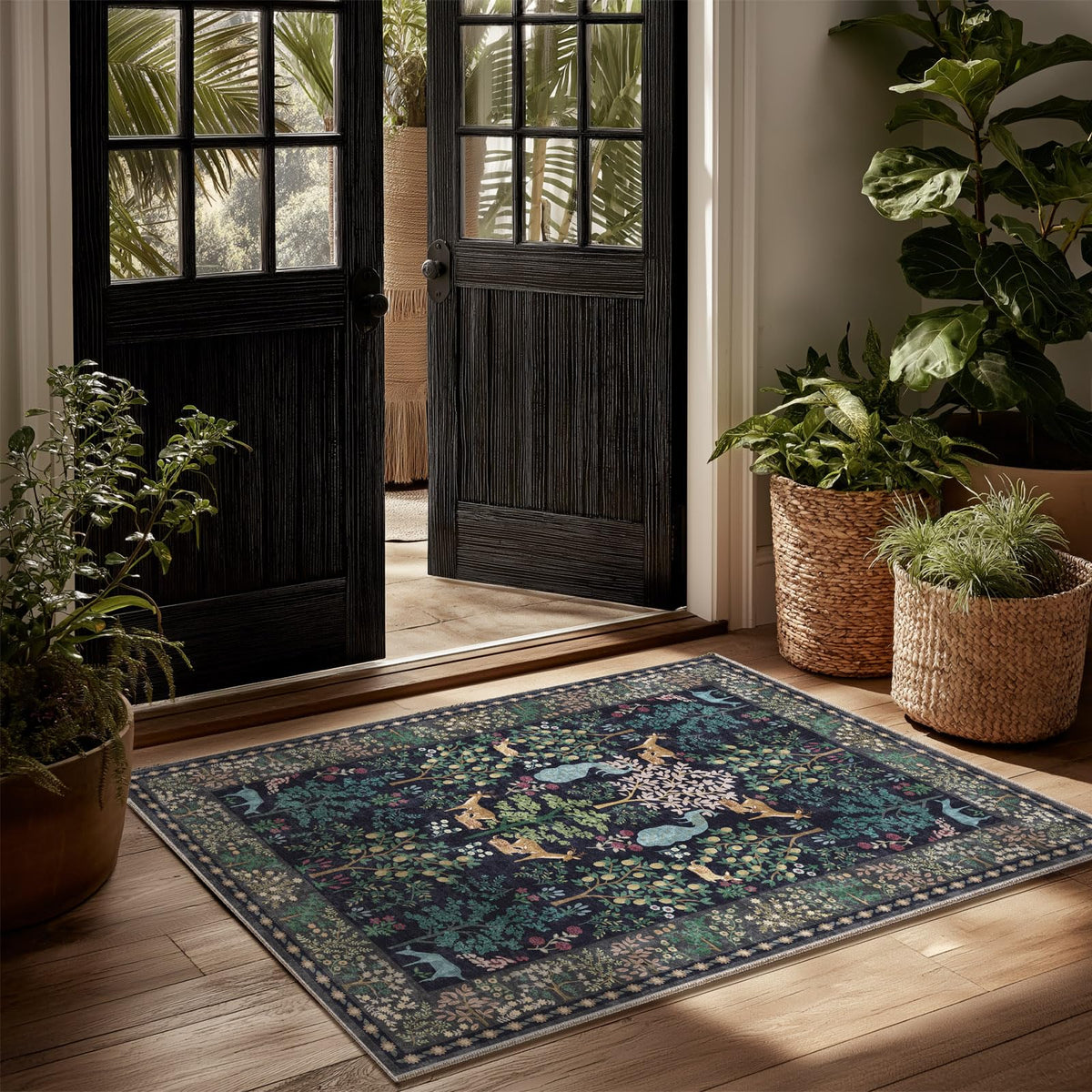 Machine Washable Small Rugs for Entryway: Door Mat Indoor Entrance 2x3 Throw Rug Non-Slip Low Pile Soft Kitchen Rugs for Front Door Indoor Entrance Entry Bedside Kids Room