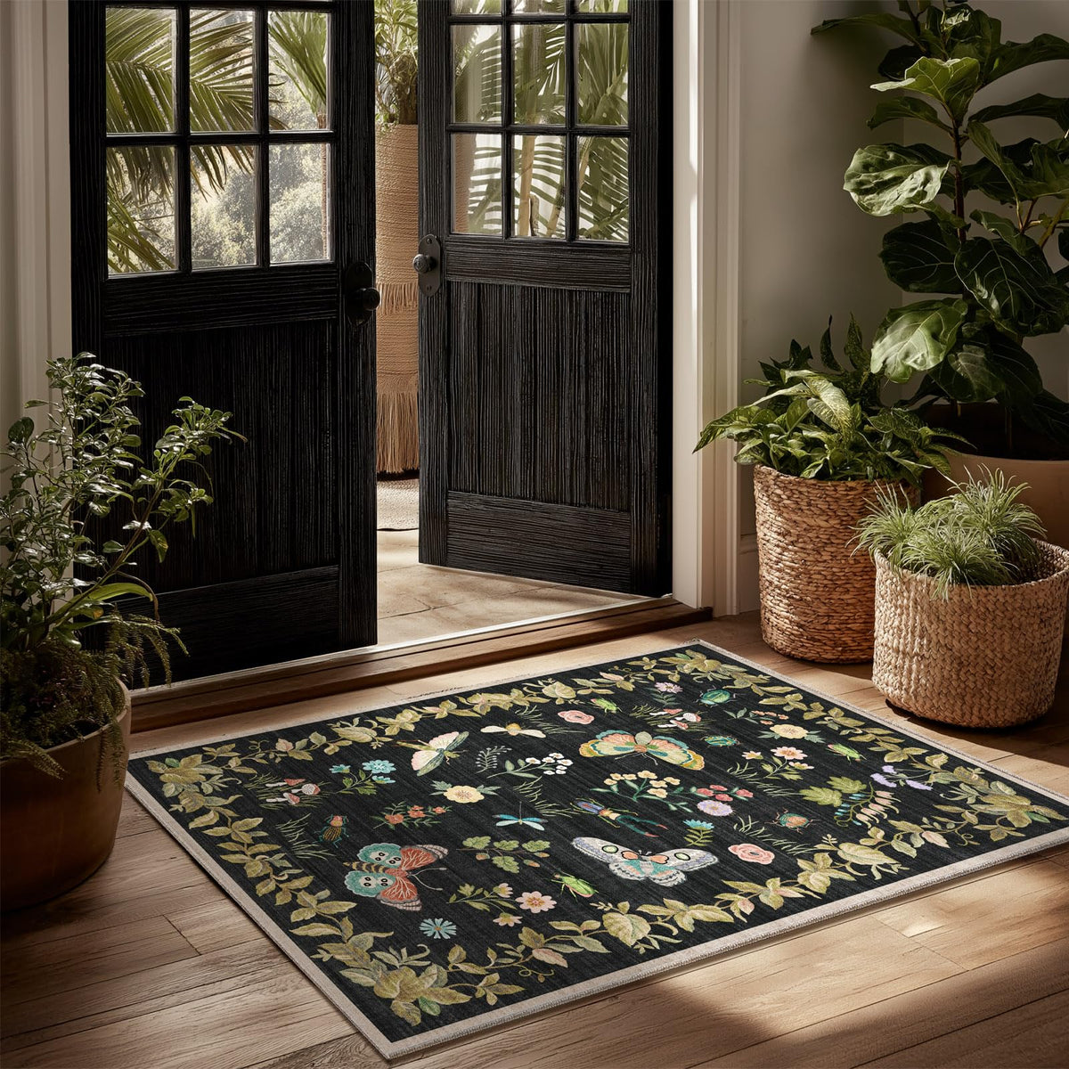 Machine Washable Small Rugs for Entryway: Door Mat Indoor Entrance 2x3 Throw Rug Non-Slip Low Pile Soft Kitchen Rugs for Front Door Indoor Entrance Entry Bedside Kids Room