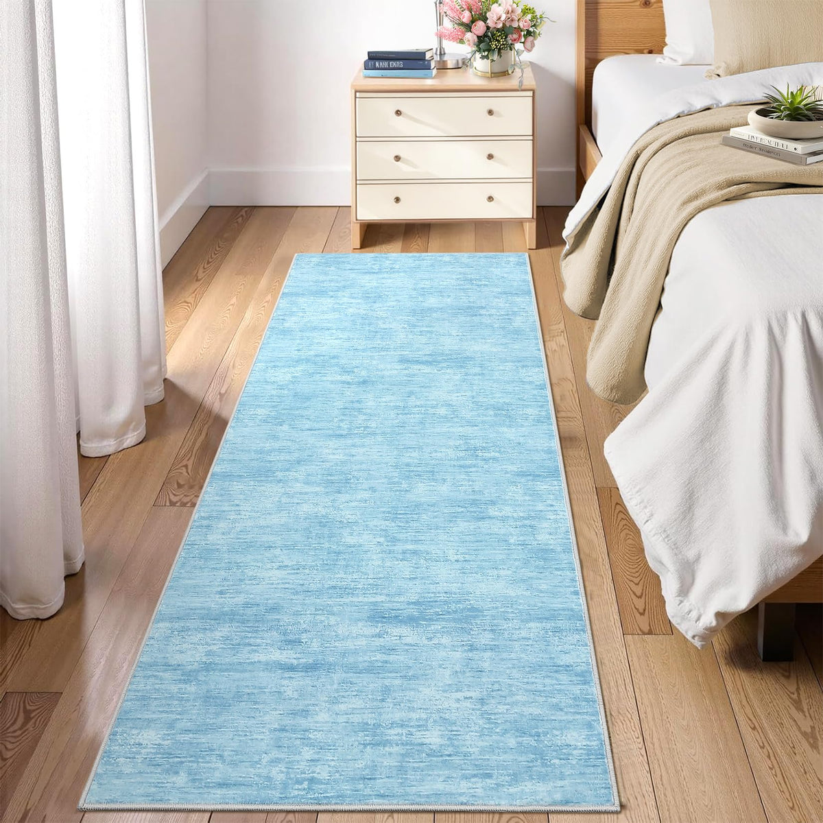 RUGSREAL Small Area Rug 2x3 Entryway Mat with Rubber Backing Stain Resistant Throw Carpet Modern Solid Color Bath Mat Contempowary Washable Rug for Living Room Bedroom Dining Room Kitchen, Beige 2x3