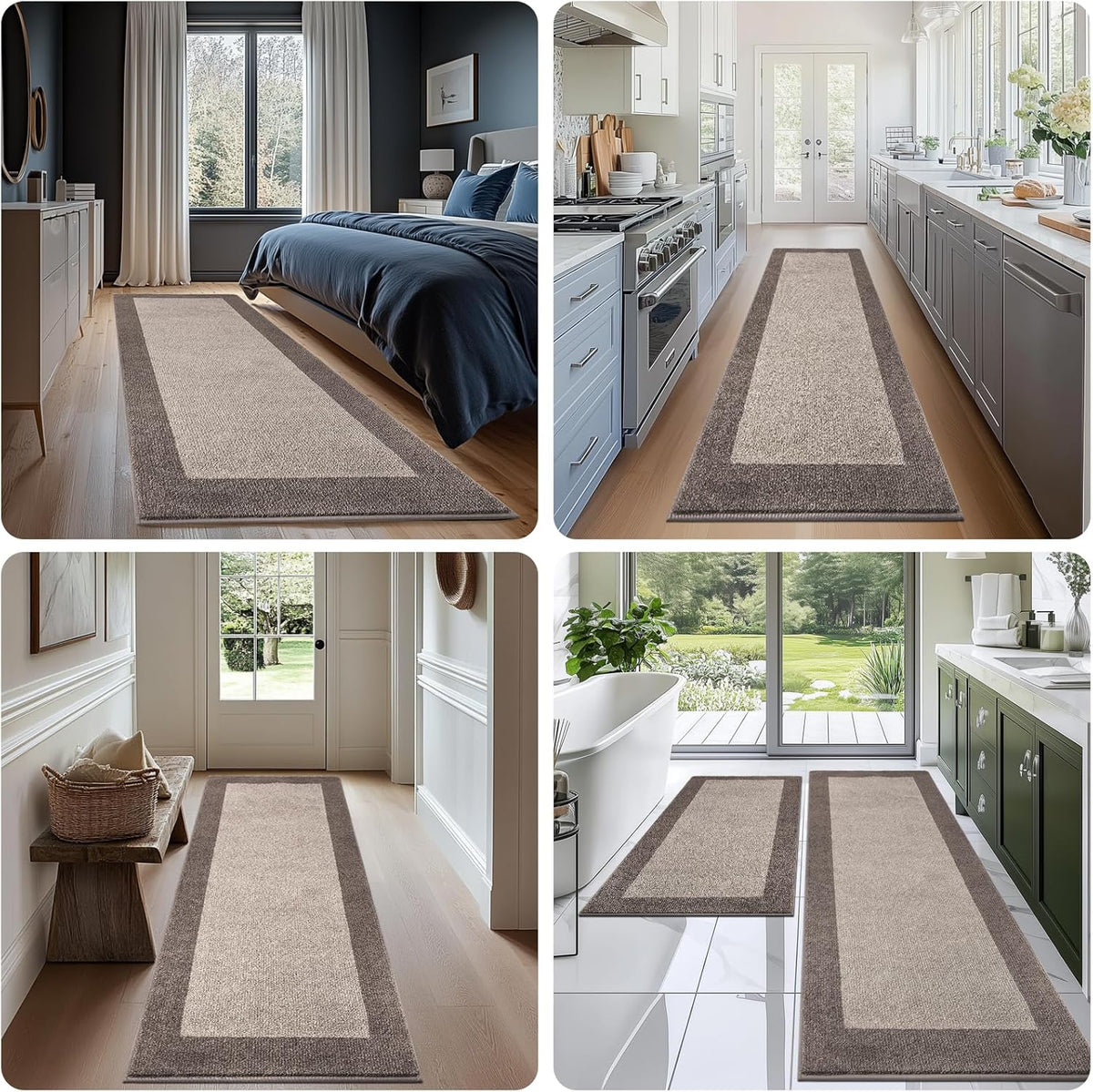 Runner Rug 32" x 72", Kitchen Rug for Hallway, Door, Roll Packing