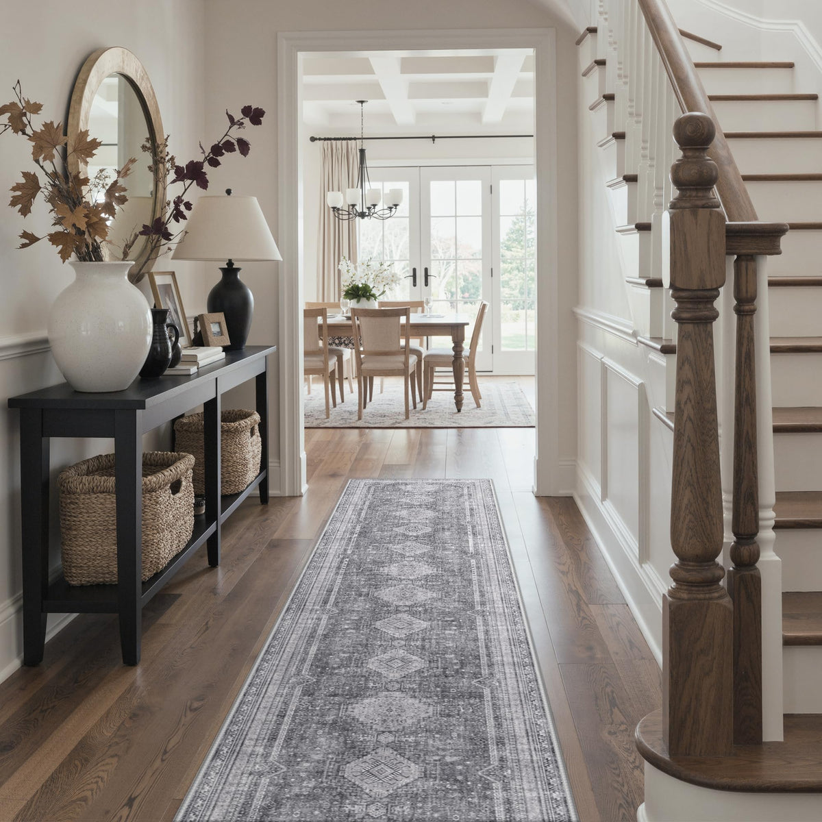 GENIMO 2x5 Washable Runner Rug Non Slip for Hallway, Light Taupe Brown