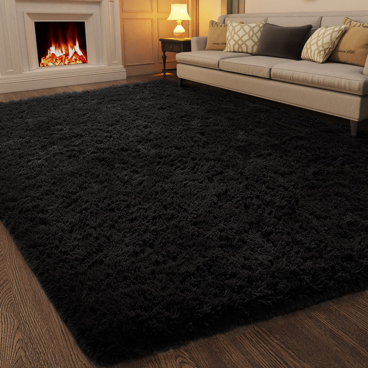 Ophanie 2x6 Washable Runner Rug for Hallway,Non-Slip Fluffy Soft Bedside Rugs, Bedroom Living Room Grey Shaggy Gray Carpet for Kids Girls Boys Dorm Nursery Home Decor Aesthetic
