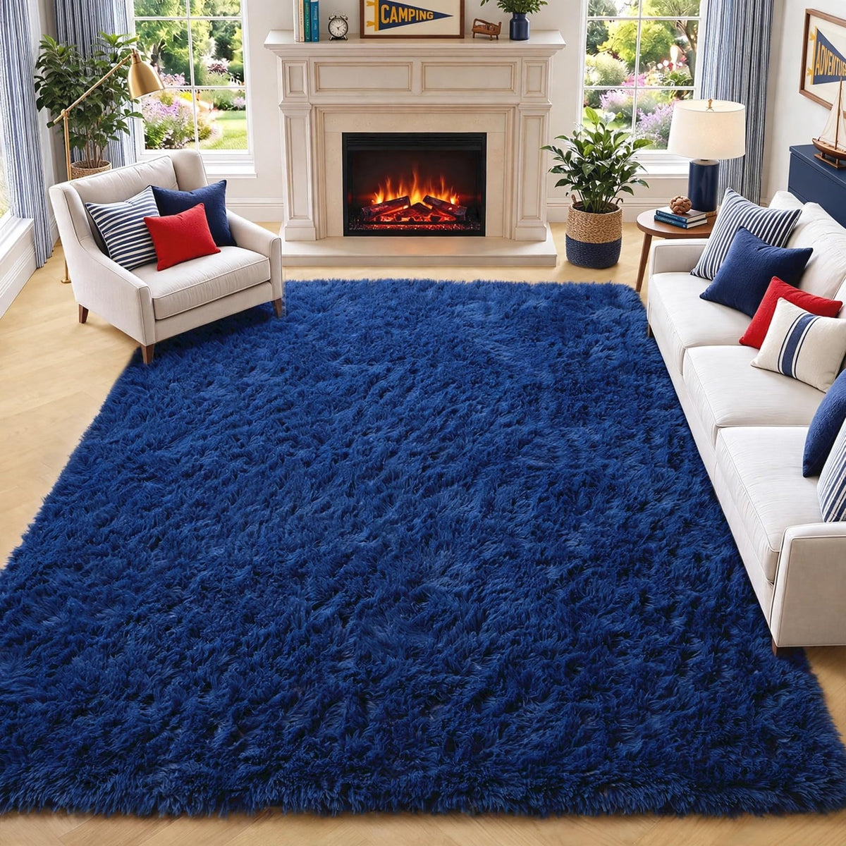 White Runner Rugs for Bedroom Living Room, Fluffy 2x6 Bedside Soft Area Rug