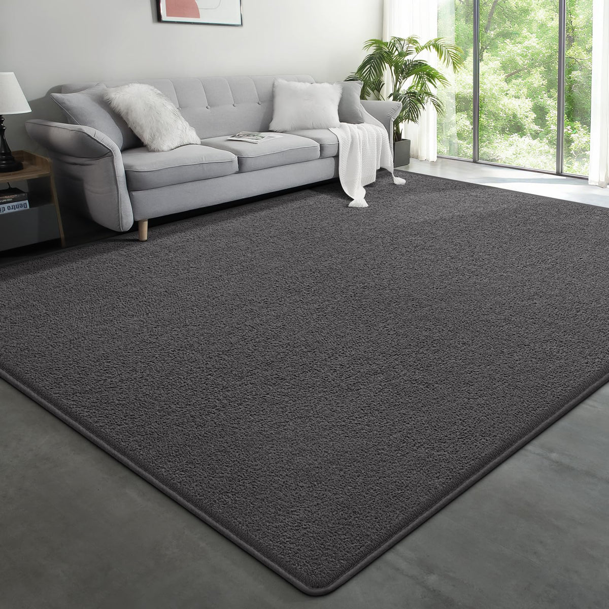 Modern Hallway Runner Rug, 2x6 Black Washable Non Slip Runner Rug
