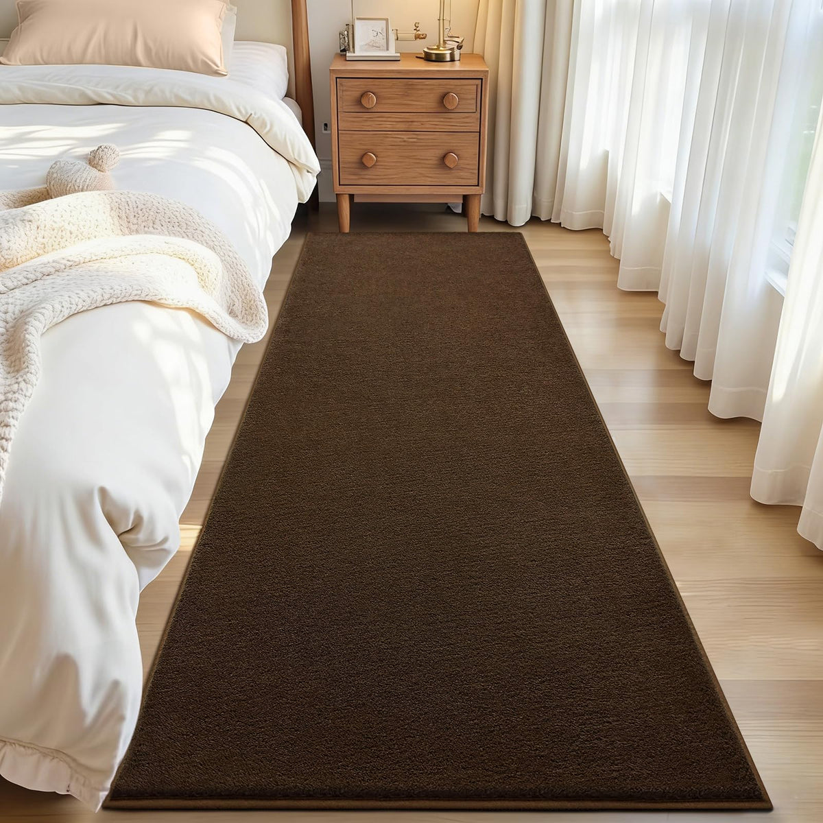 ISEAU 2x6 Soft Runner Rug for Hallway, Washable and Non-Slip, Black