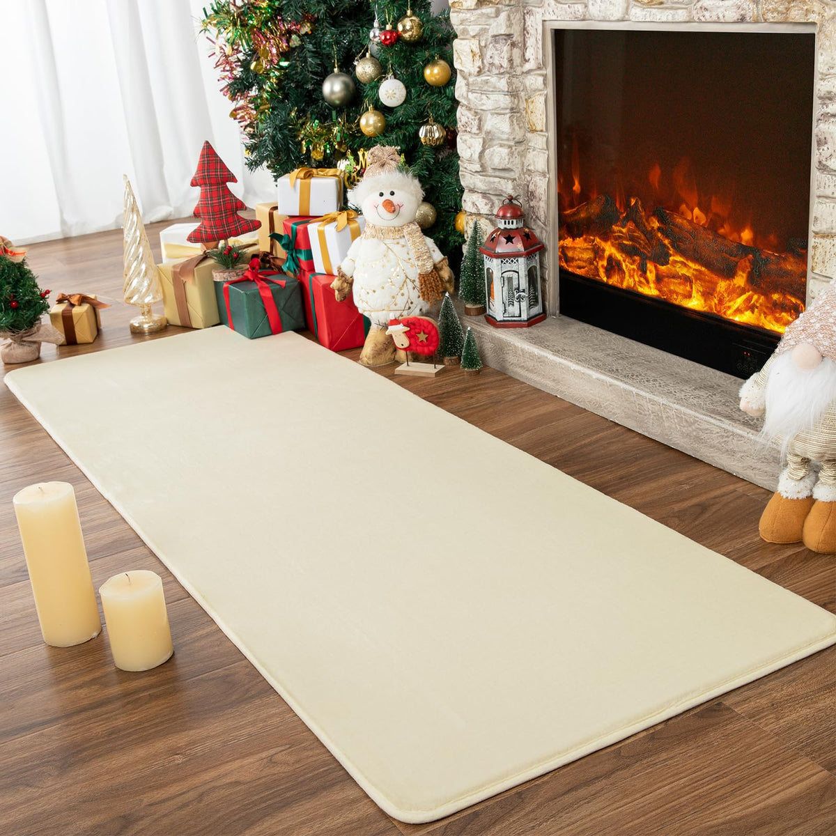 Przemy 2x6 Soft Runner Rug for Bedroom Living Room, Dark Purple Washable