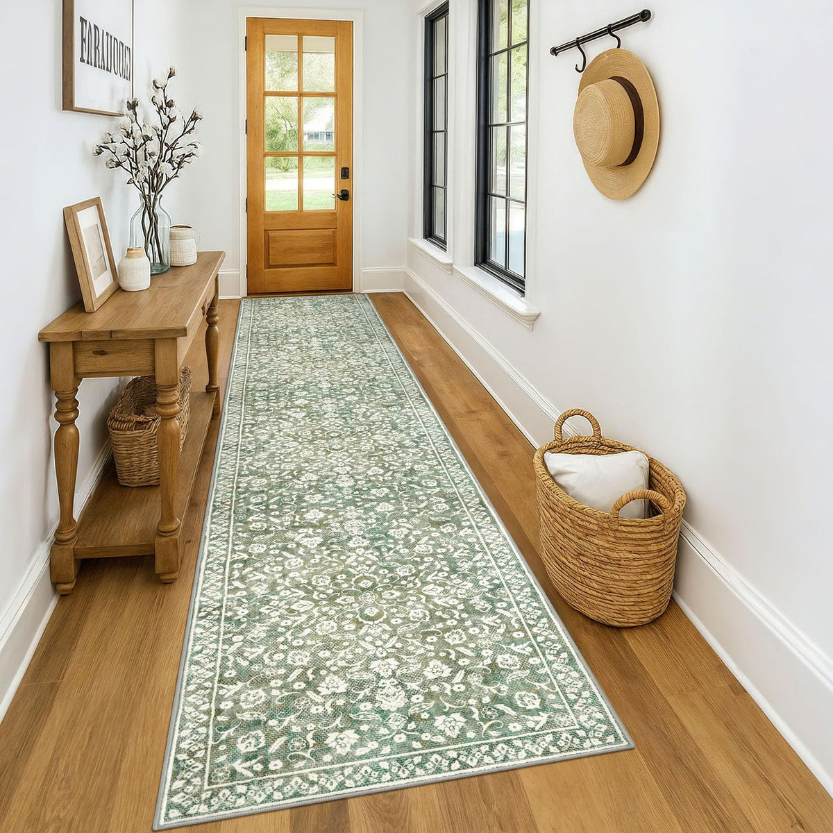 Vintage Washable Entryway Rug 2x3 Small Area Rug Non Slip Door Mat