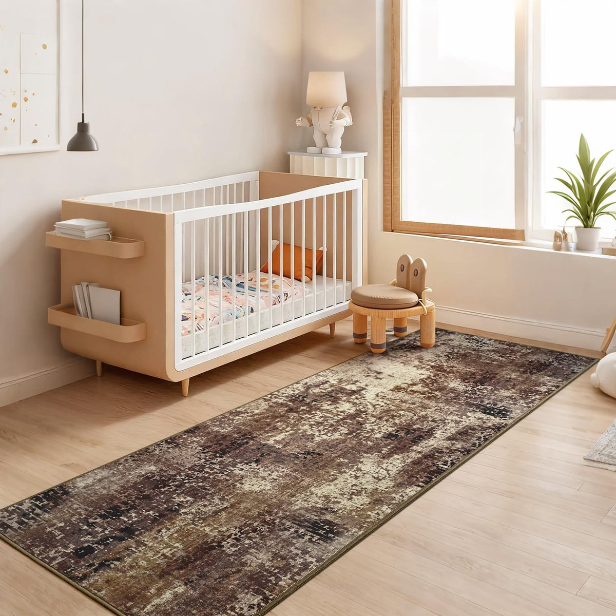 Ompaa 2x6 Rug Runners for Hallways Kitchen Runner Rug Non Slip Washable Grey Long Runner Rugs with Rubber Backing Soft Abstract Carpet Runner for Hallways, Kitchen, Bedroom, Bathroom, Entryway