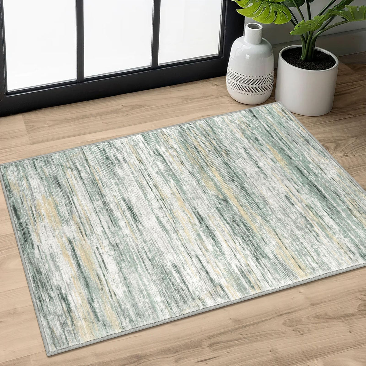 SIILOOM 3x5 Washable Area Rug Non Slip Door Mat Indoor for Entryway Bedside