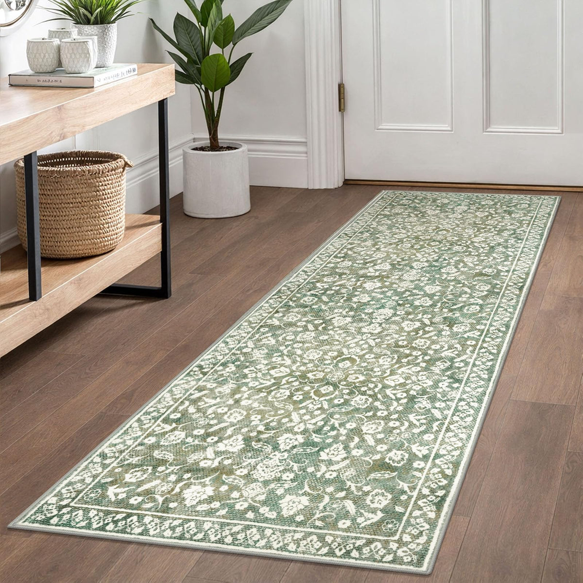 Vintage Washable Entryway Rug 2x3 Small Area Rug Non Slip Door Mat