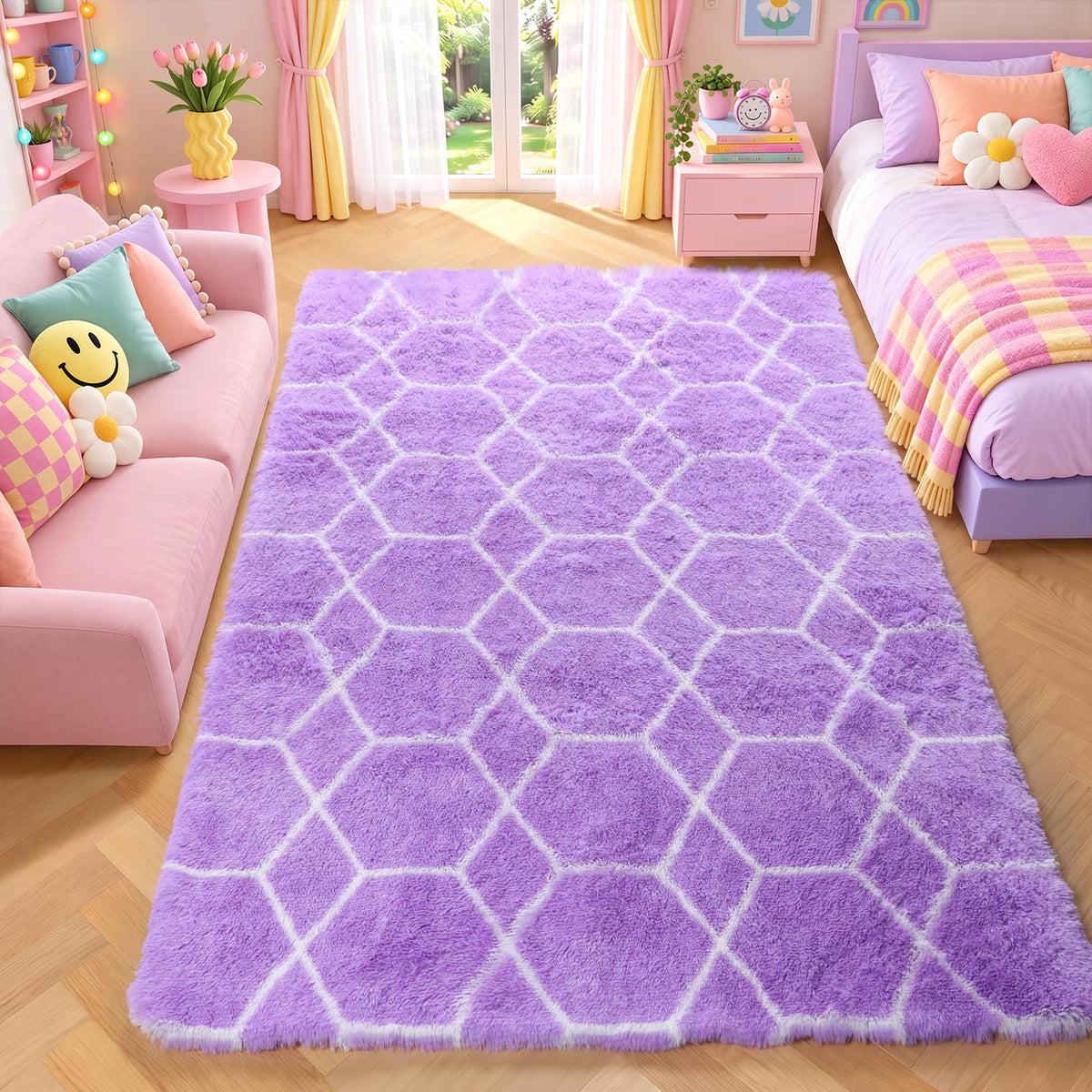 White Runner Rugs for Bedroom Living Room, Fluffy 2x6 Bedside Soft Area Rug