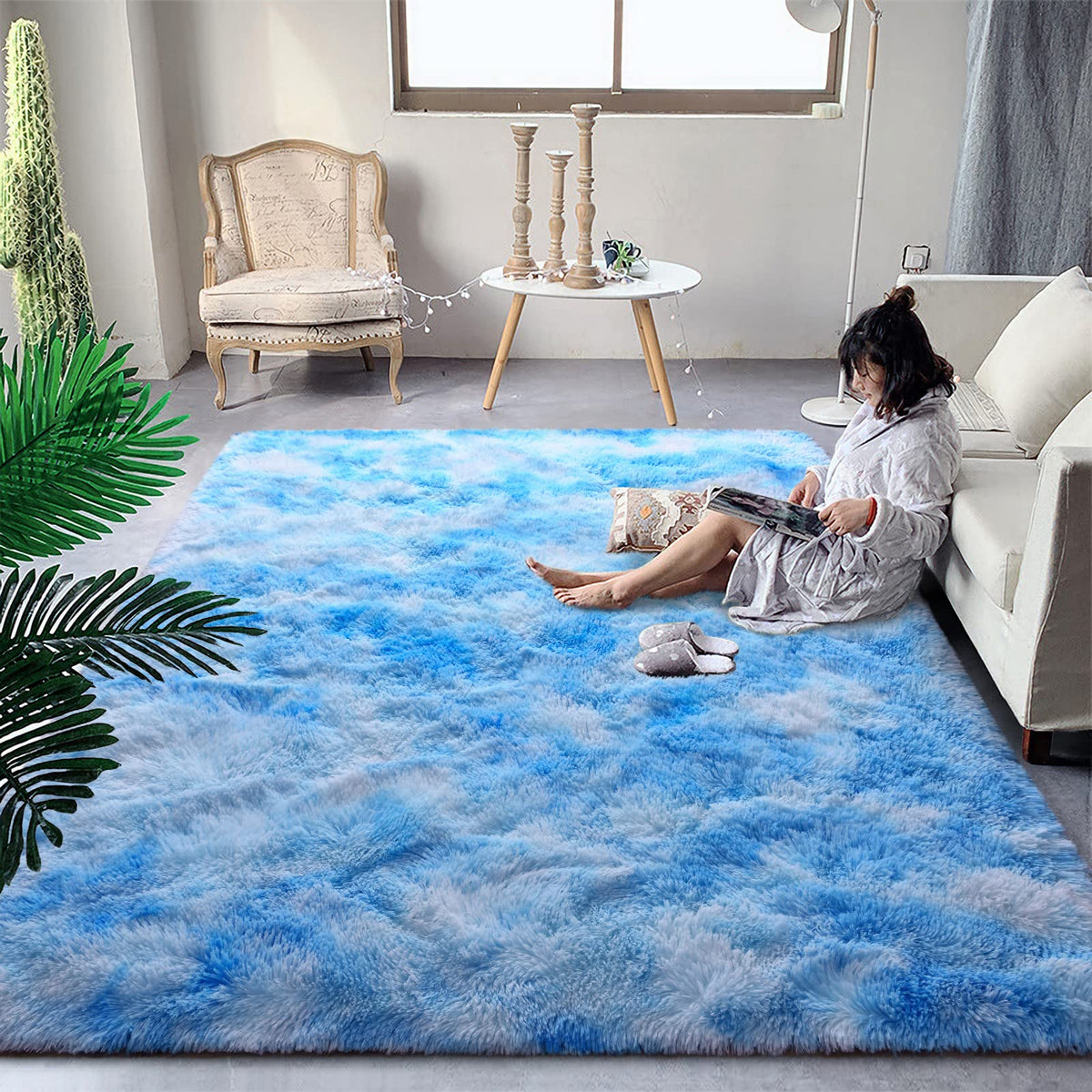 DweIke Fluffy Sage Green Runner Rugs for Bedroom, 2x6 Feet Soft Plush Long Runners for Girls Boys Kids, Non-Slip and Machine Washable Bedside Rug, Small Throw Carpet for Hallway Rooms Decor