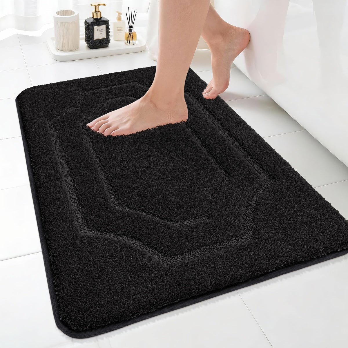 BEQHAUSE Bathroom Rugs Non Slip Bath Mat Soft Absorbent, 24"x36", Green