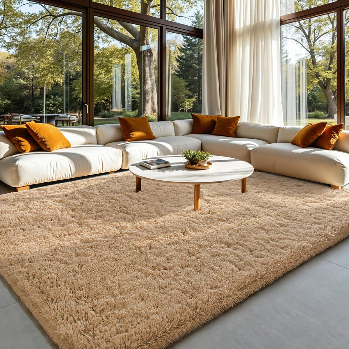 HOMORE Small Rugs for Bedroom 2x3 Feet Beige Rug for Bedside Living Room