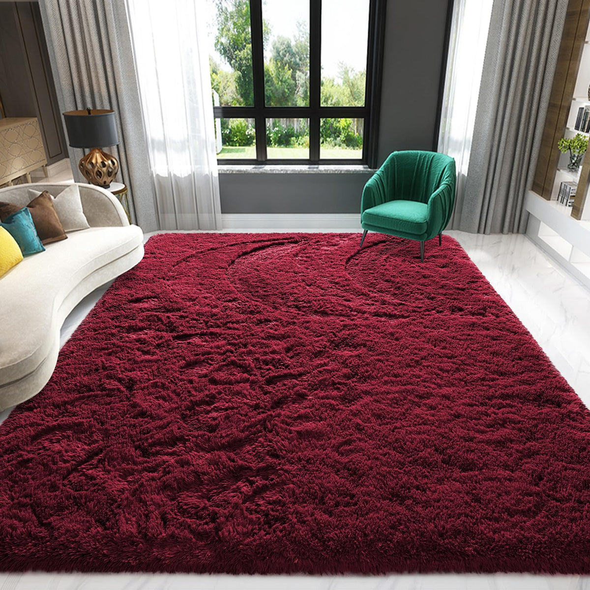 Sage Green Runner Area Rugs for Bedroom Living Room, 2x6 Feet Fluffy Bedside Rugs, Soft Shaggy Carpet Rug for Kids Room Nursery, Furry Rugs for Girls Boys Dorm Room Home Decor