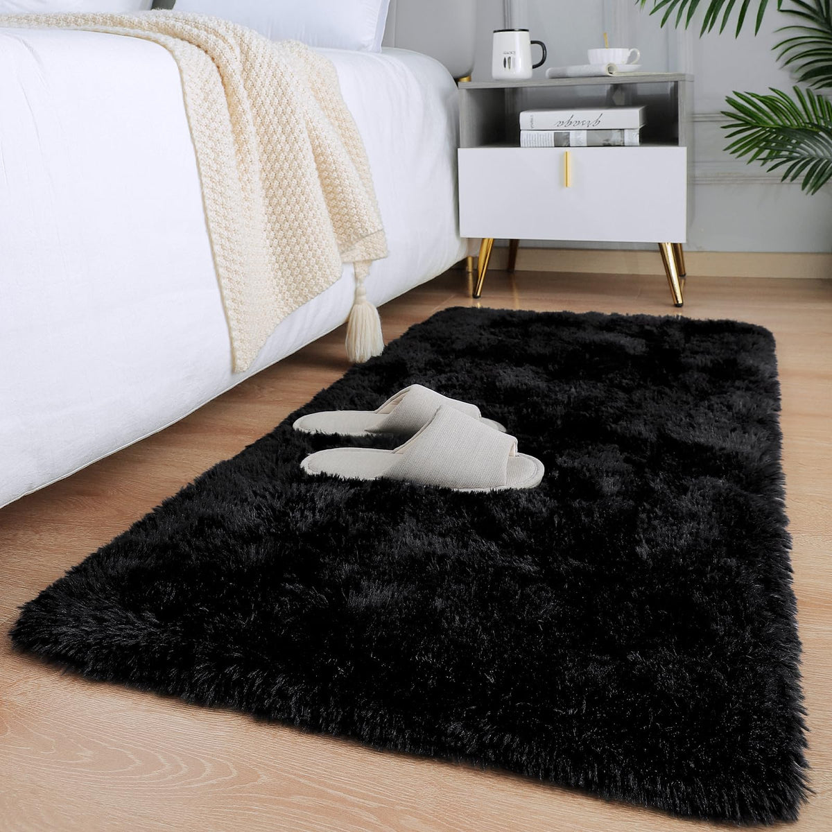 HOMORE Small Rugs for Bedroom 2x3 Feet Beige Rug for Bedside Living Room