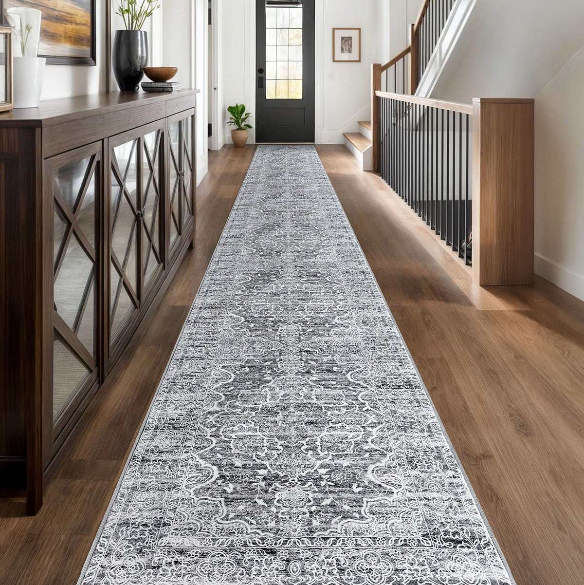 KUTA Entryway Rugs Indoor Washable Small Area Rug 2x3 Blue Entrance Carpet