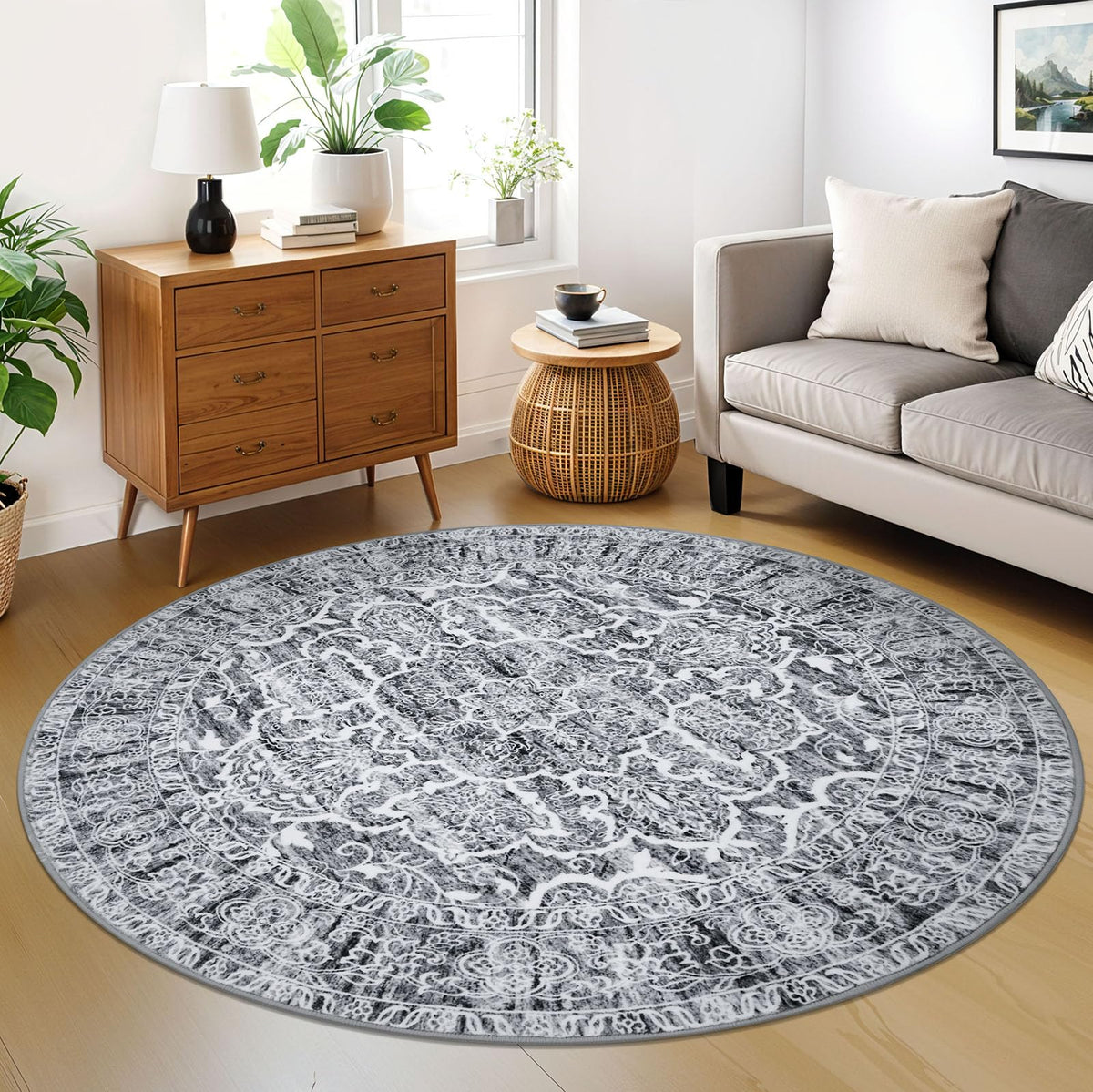 KUTA Entryway Rugs Indoor Washable Small Area Rug 2x3 Blue Entrance Carpet